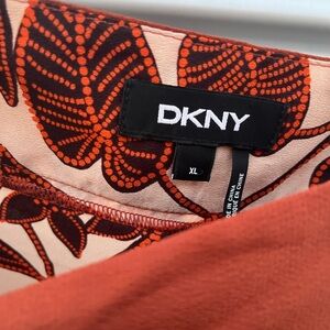 DKNY Rust & Cream Floral Dress Sundress XL